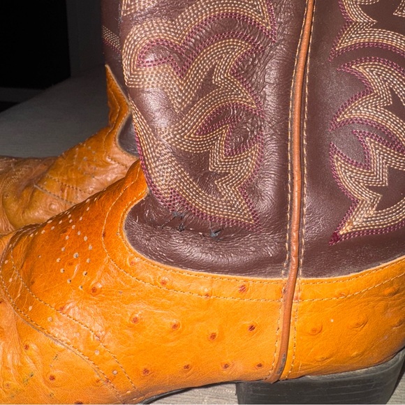 Justin Boots Tan and Brown Kids Cowboy Boots - Picture 7 of 7